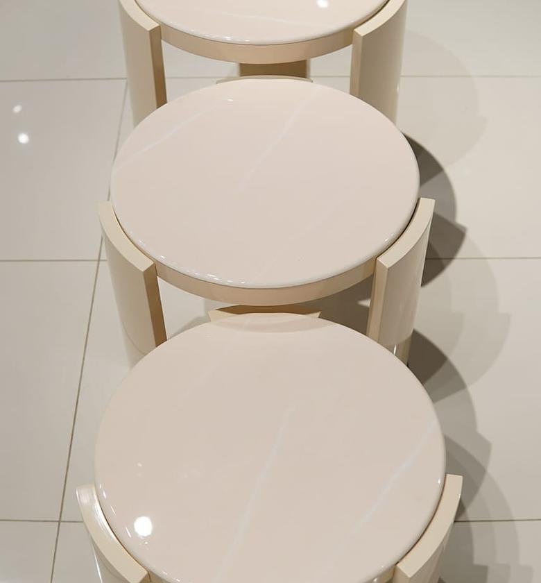 Nested Stool Set with Marble Top image