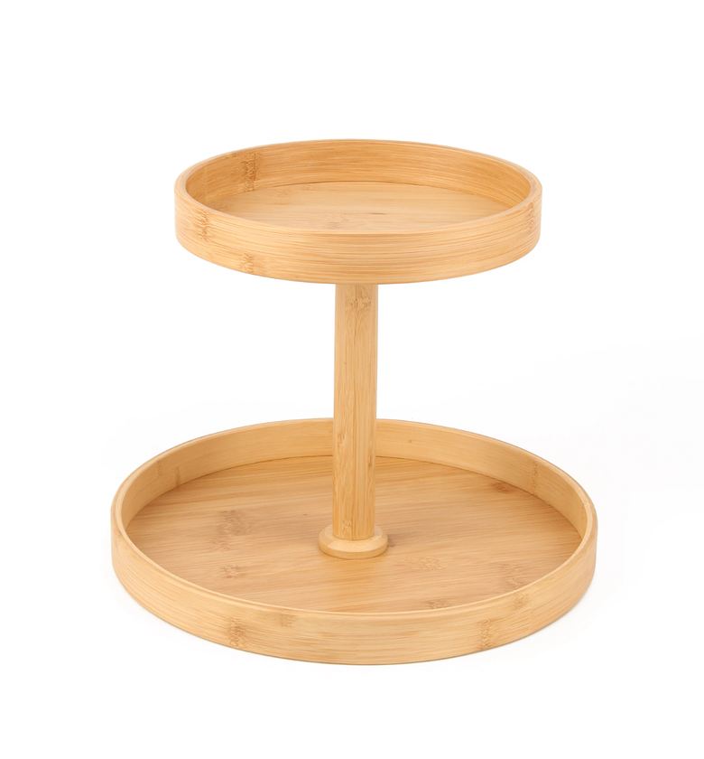 Two-Tier Bamboo Rotating Spice Rack / Organizer image