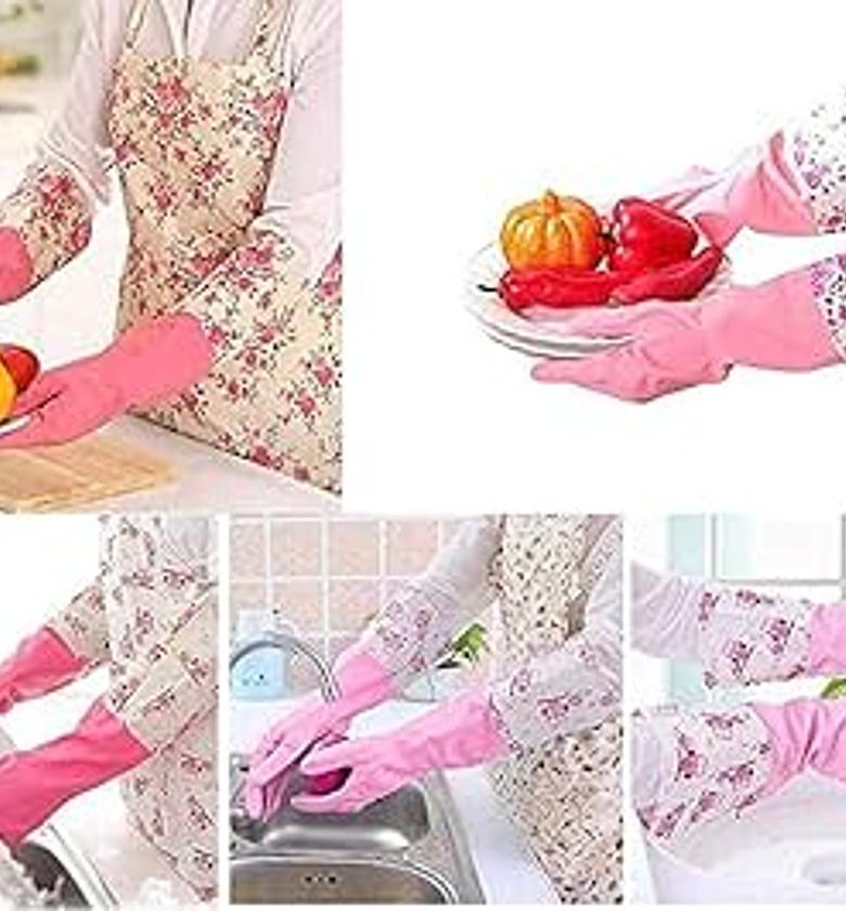 Full arm elbow size waterproof wash gloves image