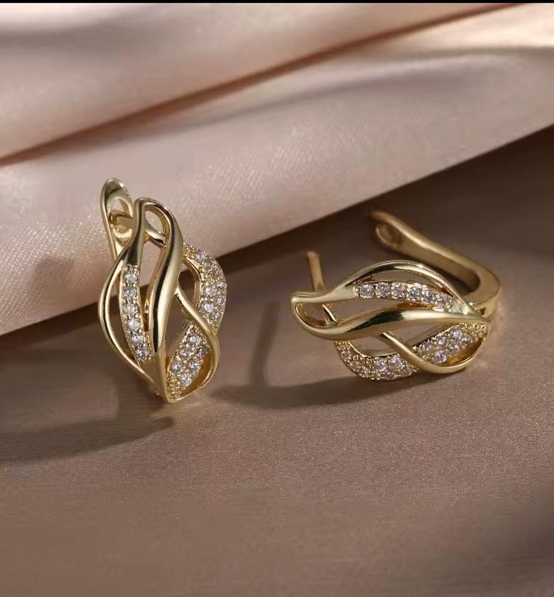 Gilded Intertwined Huggies image