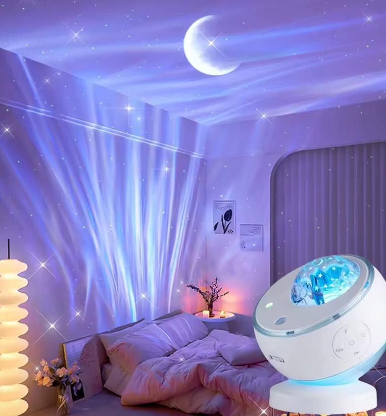 7-in-1 Galaxy Star Projector Night Light with 15 Nature Sounds, 7 Moon Phases & Auto-Shutoff - LED Galaxy Lamp for Room Decor image