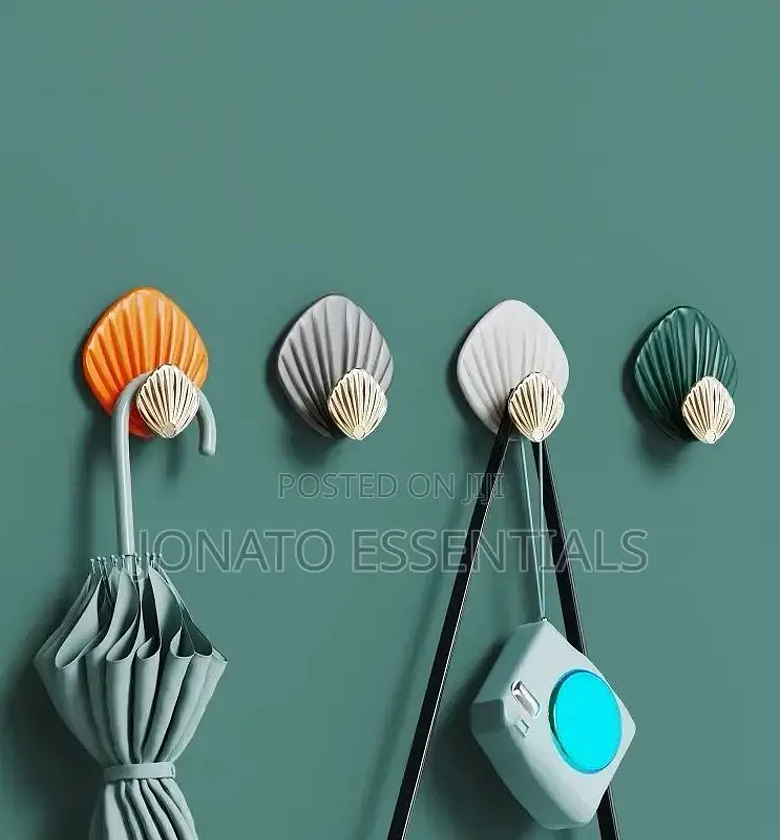4pc Shell Shaped Wall Hanging Hooks image