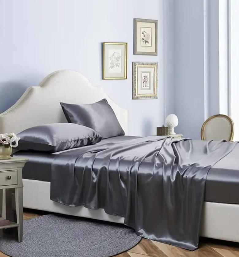 Luxury Mulberry Silk King Size Fitted Bedsheet Set – Silky Soft & Breathable image