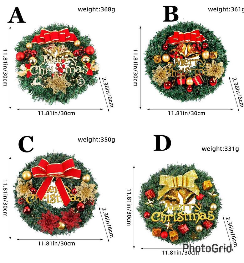 30cm Merry Christmas Wreath Door Decoration Kenya image