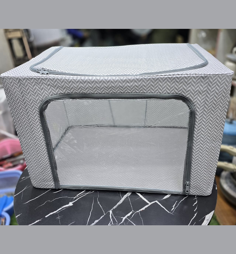 100L Oxford Cloth Foldable Storage Box with Steel Frame image