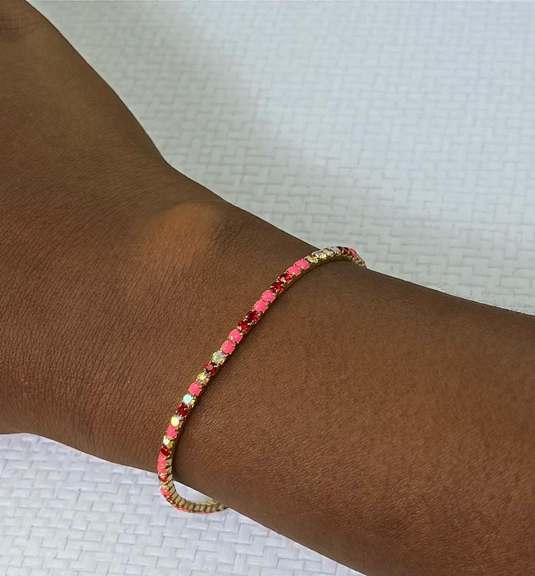 Pink Rhinestone Stretch Bracelets image