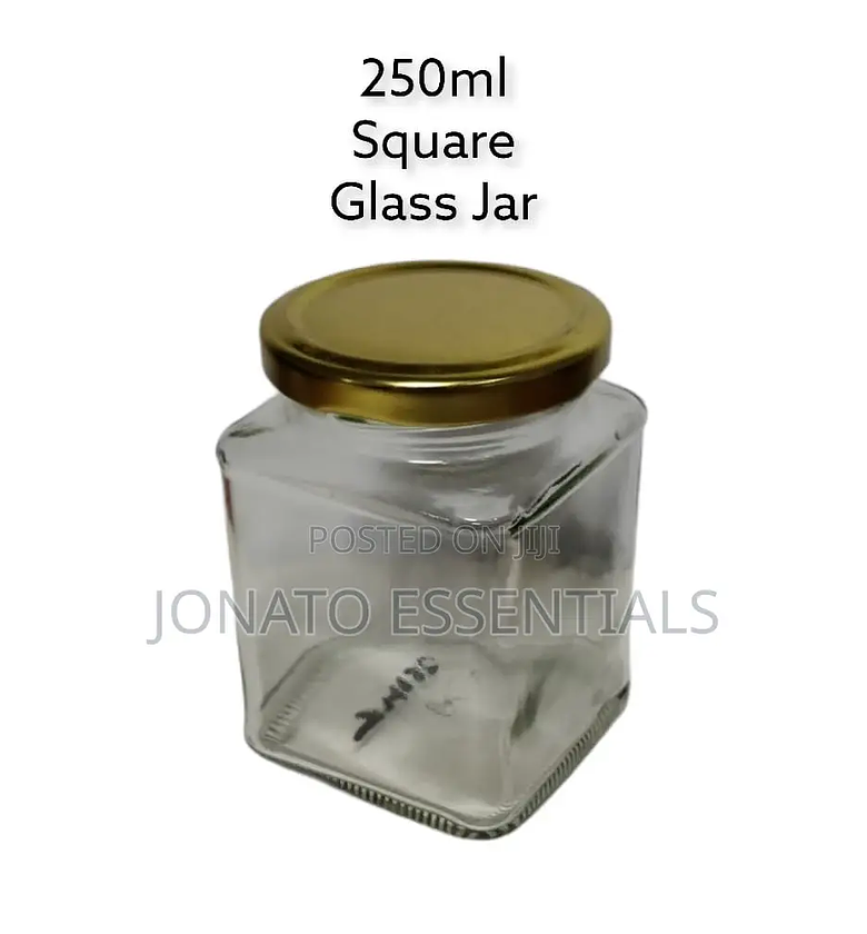 3 Piece Square Milly Glass Jars, Storage Container image