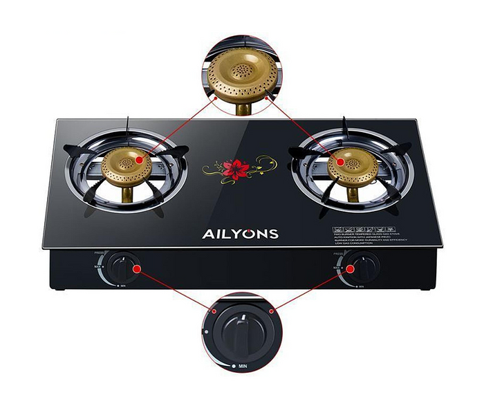 AILYONS quality Countertop Glass Two Burner Cooker-Auto Ignition (Copy) image