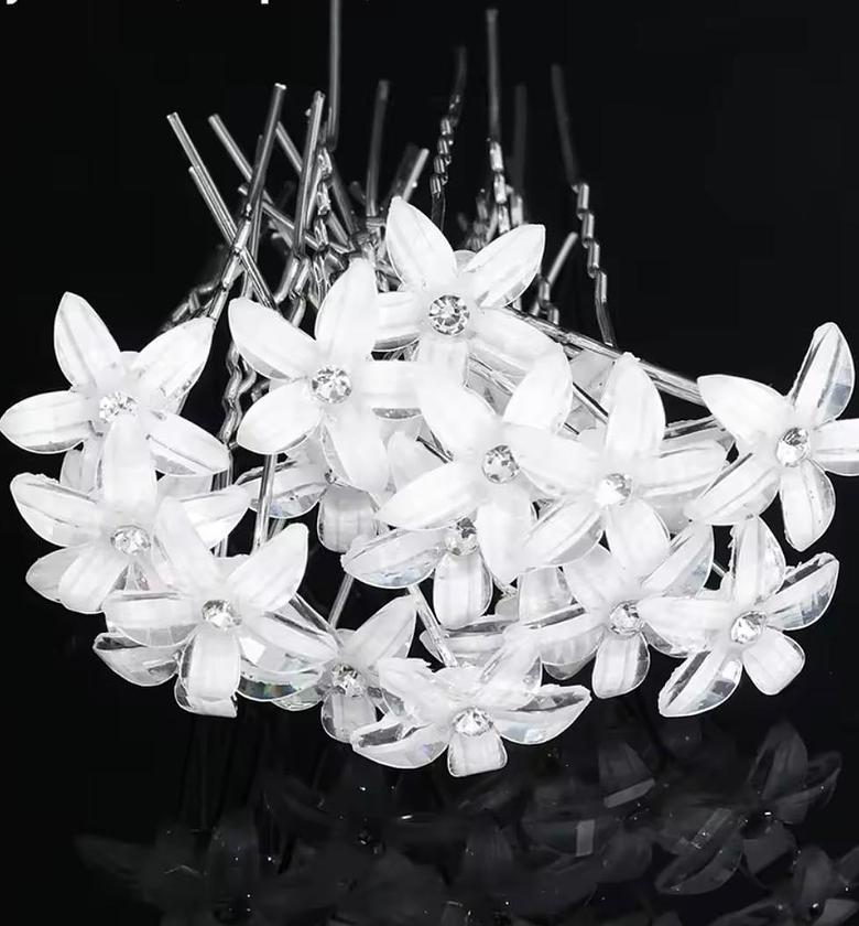 Frostbloom Crystal Floral Hair Pins image