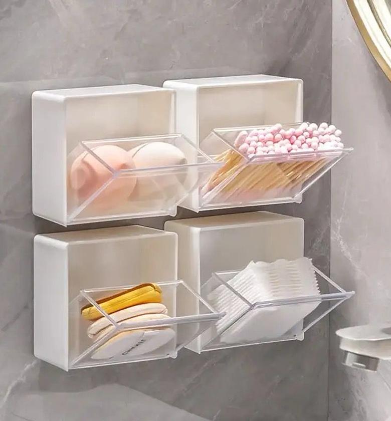 2pc Wall-Mounted Flip-Top Storage Box image