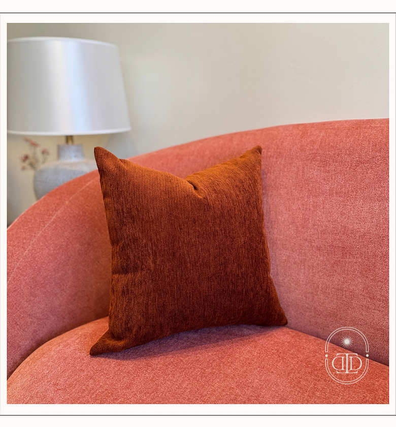 Rust orange cushion cover. image