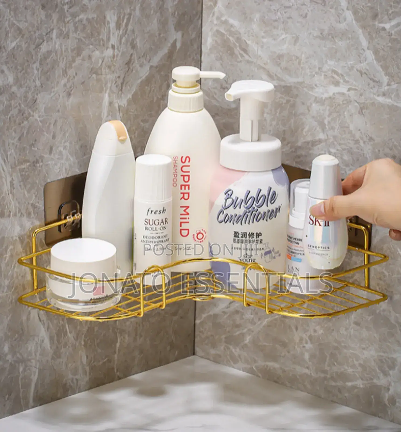Gold Corner Bathroom Shelf, Organizer and Rack image