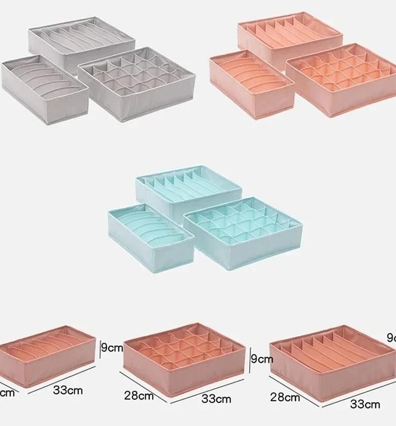 3Pcs/Set Underwear Bra Socks Towels Storage Box Wardrobe Drawer  image