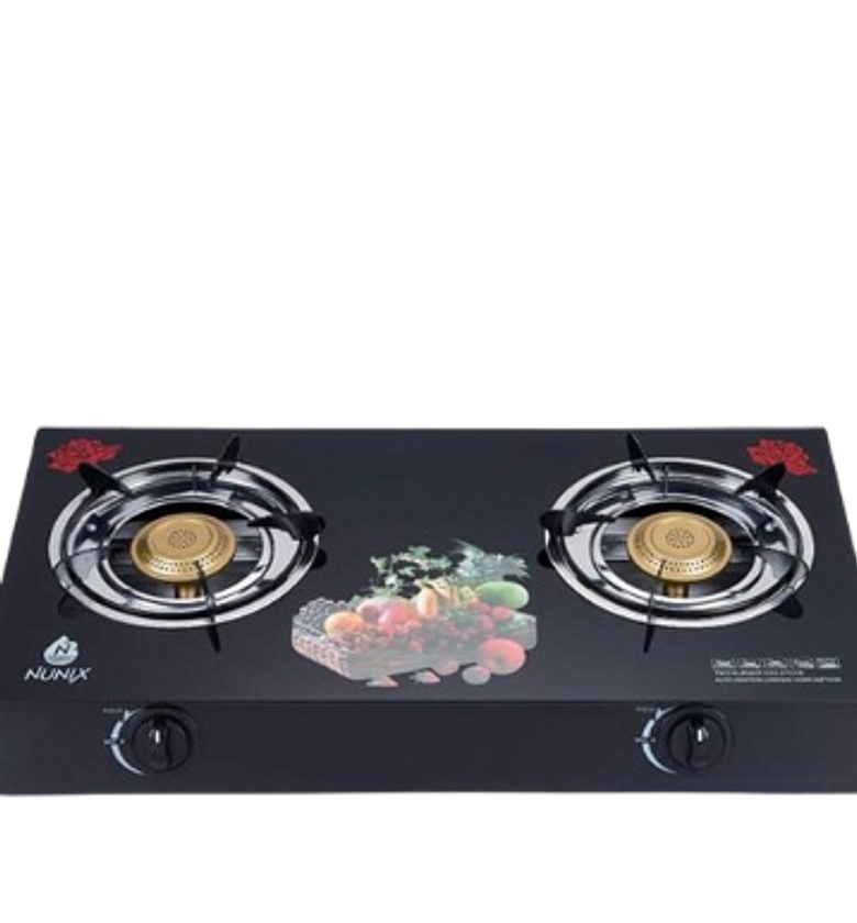 Nunix Two Burners Glass Gas Stove- Recommended image