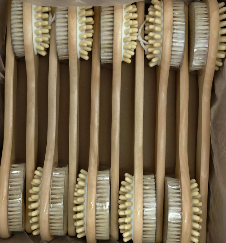 Gotani Long Dry Brush – Natural Bristle Body Brush with Massage Nodes Long Dry brush (double sided) image