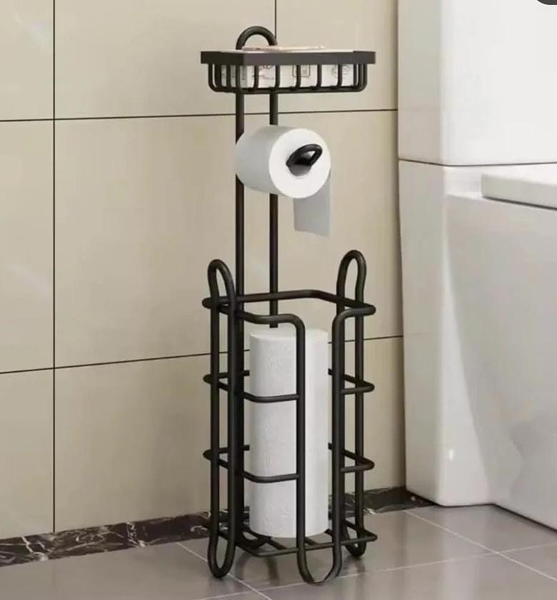 Black Heavy Duty Tissue Holder with Wipes & Phone Holder image