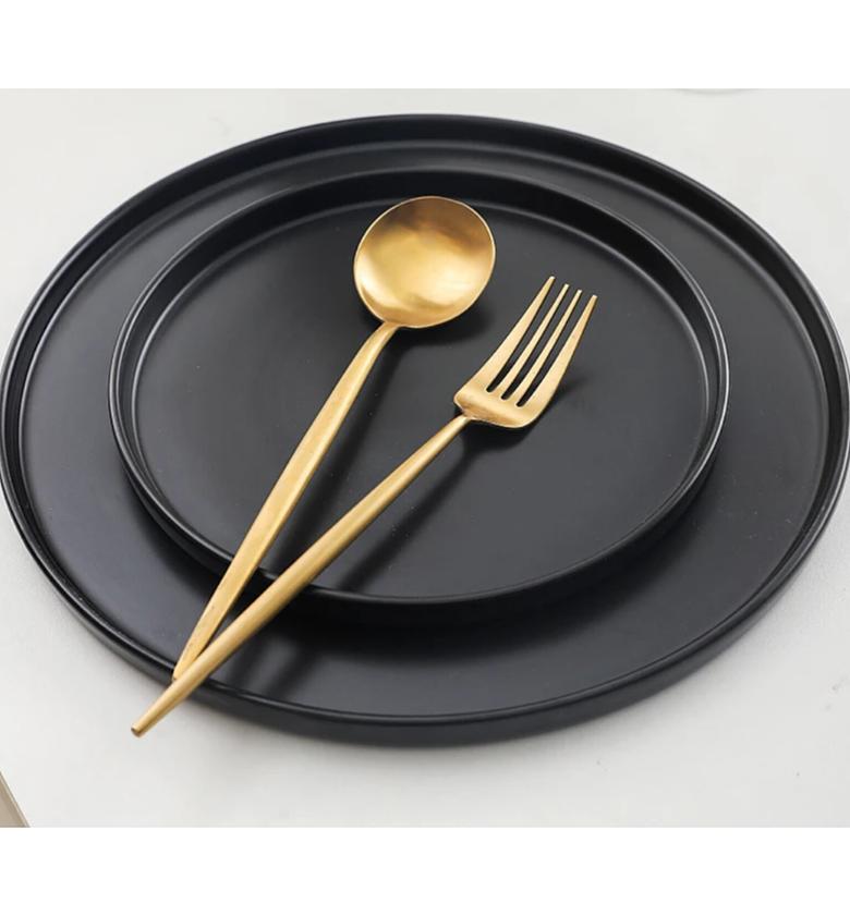 6pc Black Dinner Plates – 10 Inches image