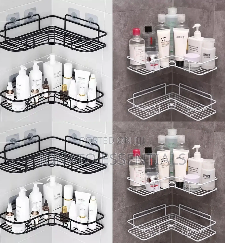 Metallic Bathroom / Kitchen Corner Shelf / Organizer image