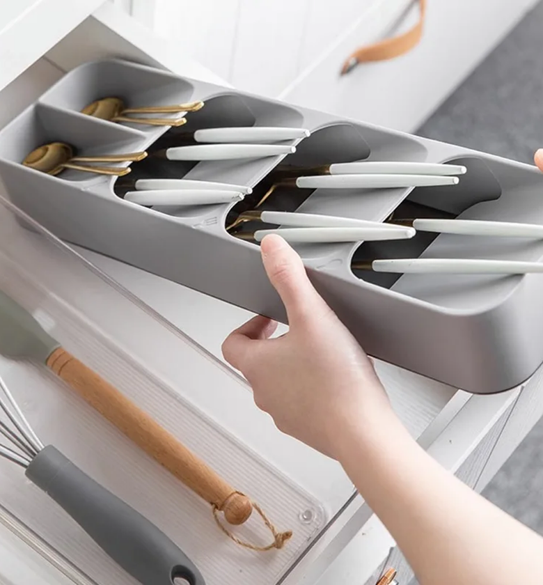 Slim Compact Cutlery Organizer – Drawer or Countertop Use  image