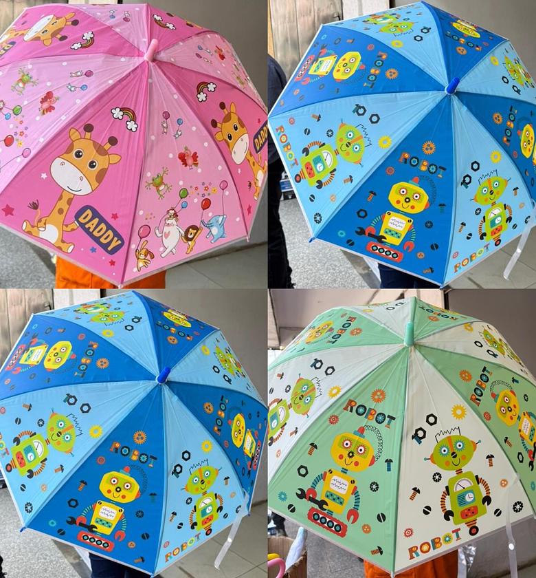 Kids Cartoon Umbrella | Cute Giraffe Robot Design | Durable Rain Gear image