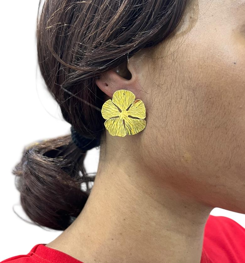 Floral Brass Earrings image