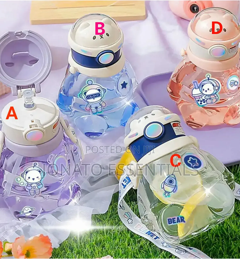 Straw Cup Silicone Flip Top Water Bottle image