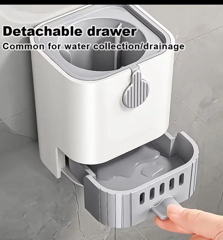 Wall Mounted Long Handle Toilet Cleaning Brush With Holder image