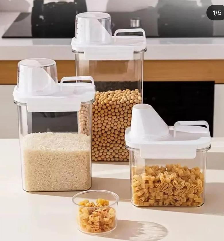 Acrylic airtight cereal storage container image
