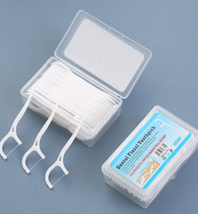 50 Piece Dental Floss Toothpick, Flosser image