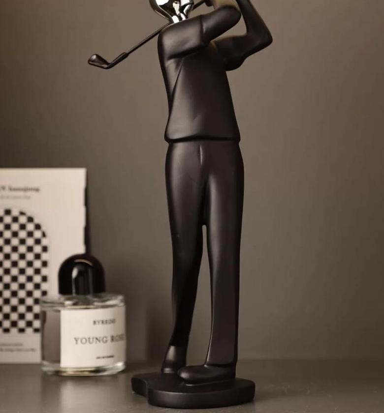 Golfer Sculpture Ceramic Decor piece image