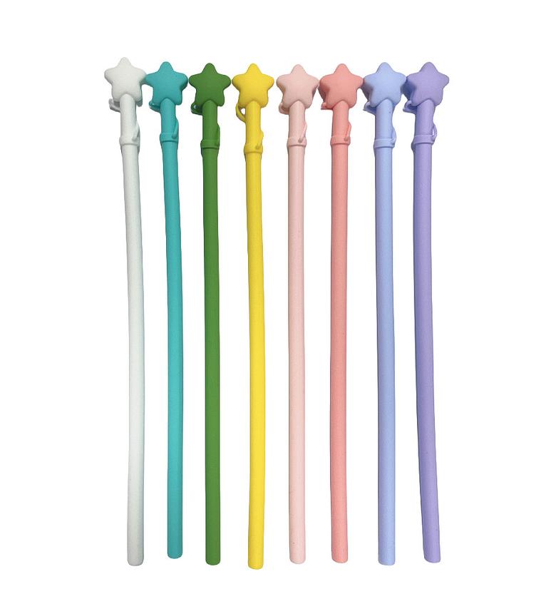 Silicone Straw With Star Straw Cap image