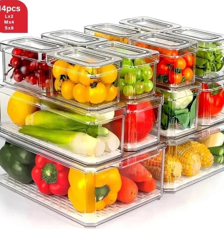 14pcs stackable Fridge storage organizers image