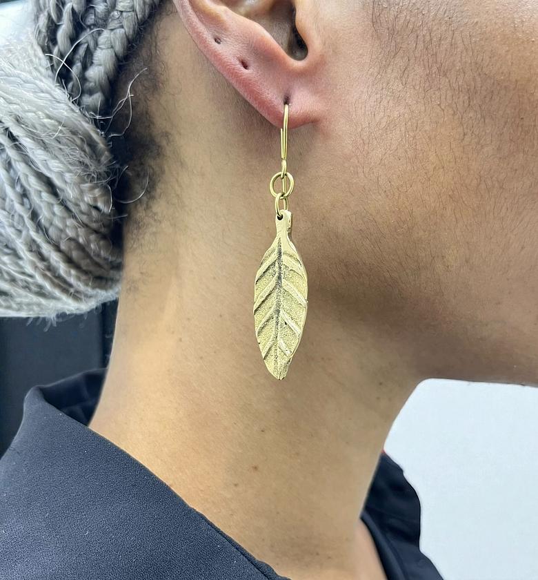 Leaf Brass Earrings image