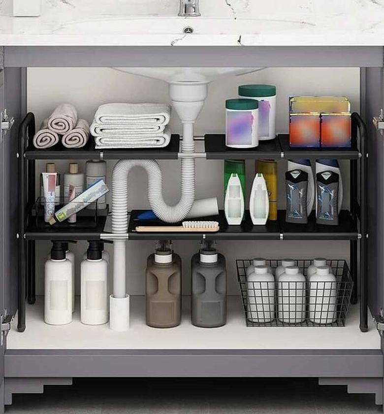 2 Layer Expandable under sink storage rack image
