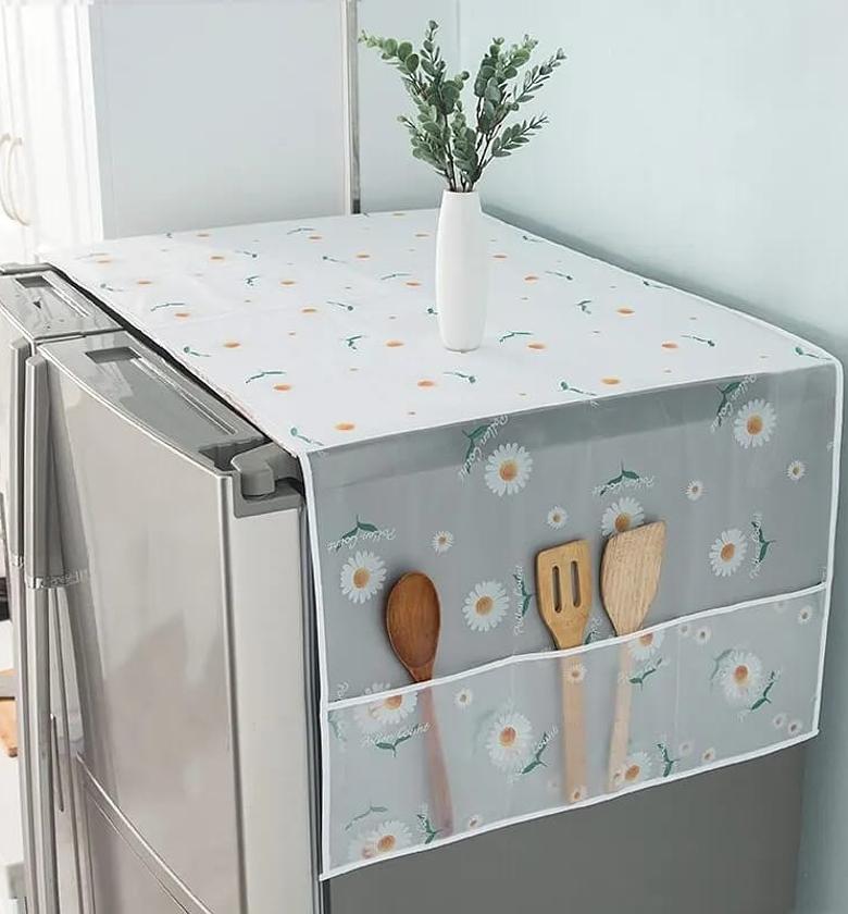 Universal Dustproof Refrigerator and Washing Machine Cover with Side Storage Pockets image
