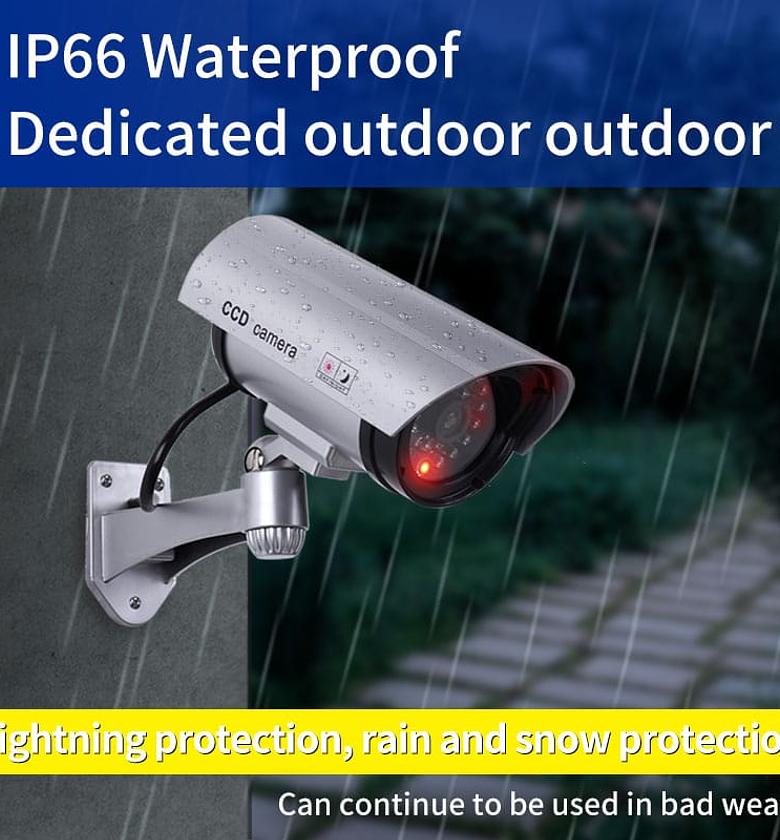 Dummy wireless plastic CCTV camera with flashing red LED image