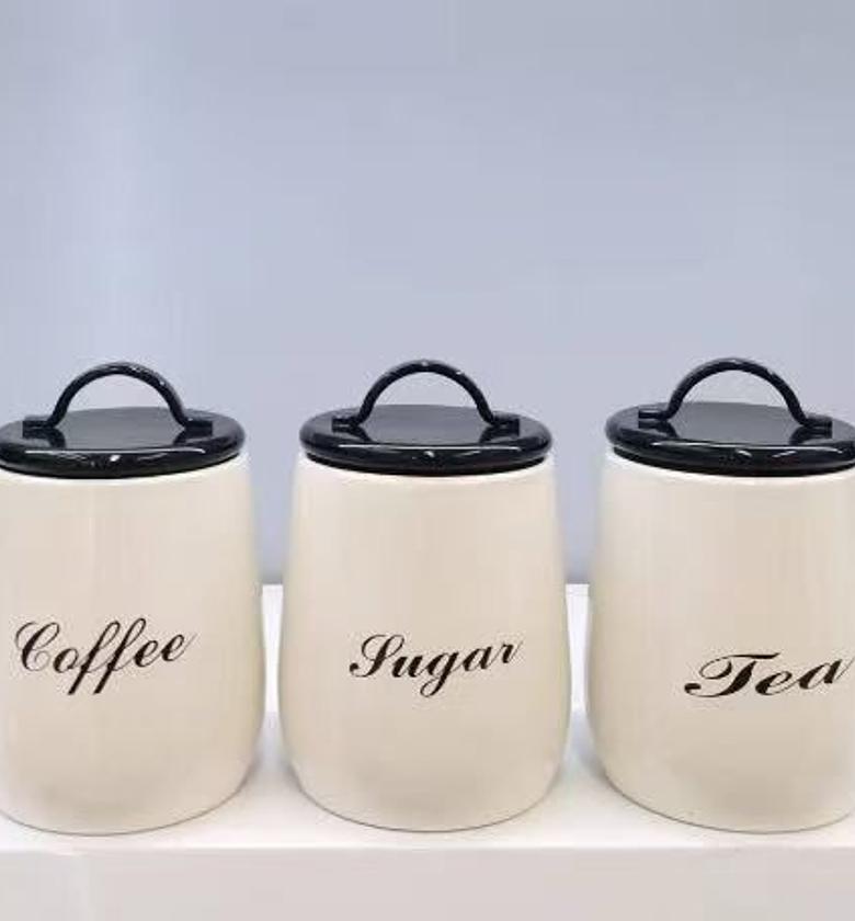 Sugar, Tea, Coffee canisters  image