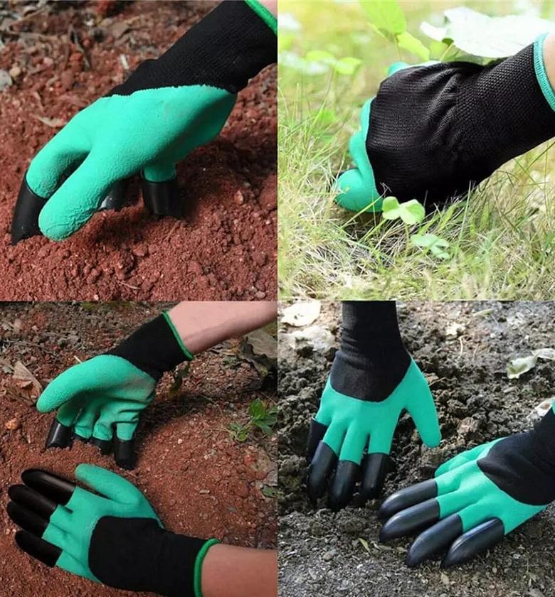 Gardening gloves with claws for digging and planting image