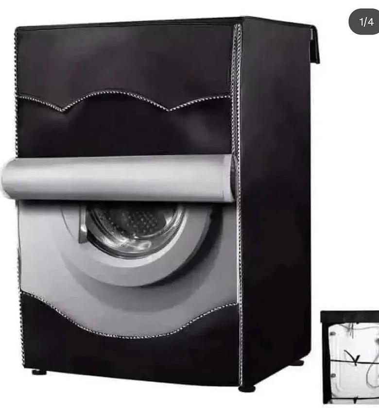 Black Front Load Waterproof Washing Machine Cover image