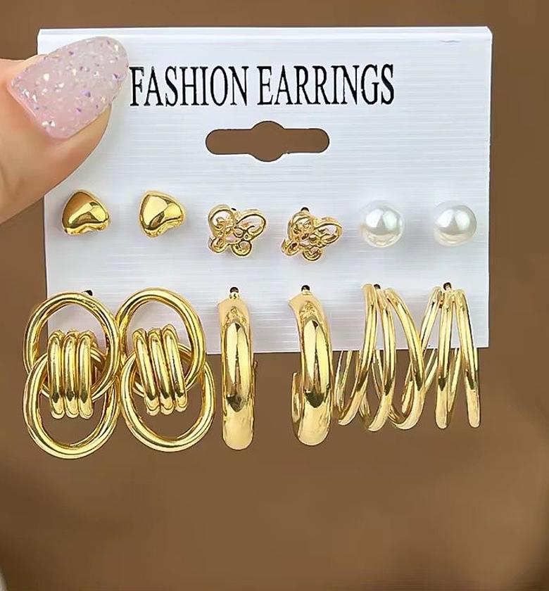 The Modern Gold-Tone Hoop & Stud Earring Collection image
