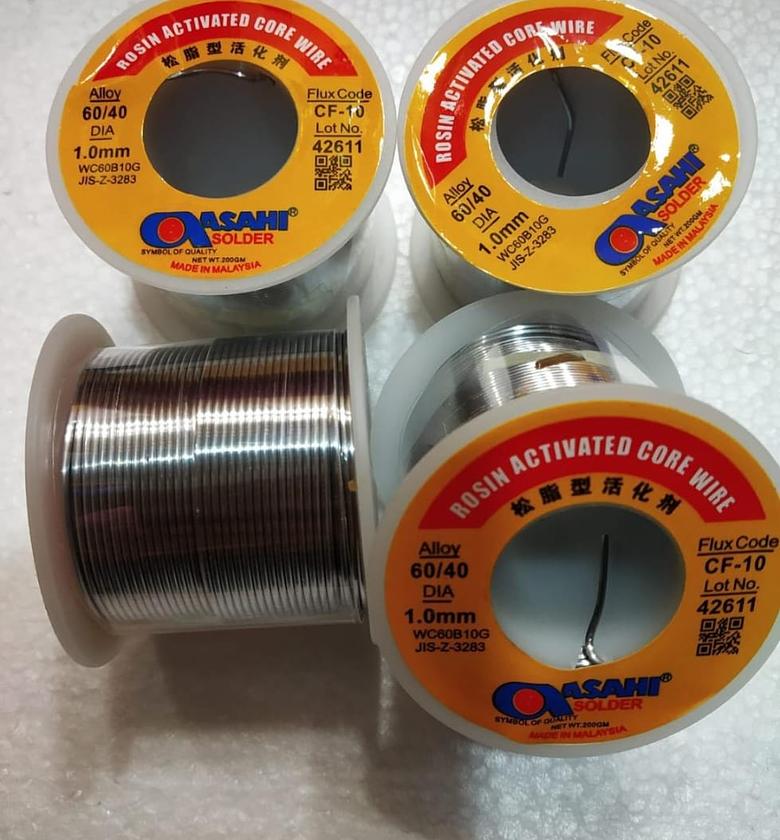  Asahi Rosin Activated Core Wire. Asahi 1x 1.0mm Rosin Core Solder Wire-200gm image