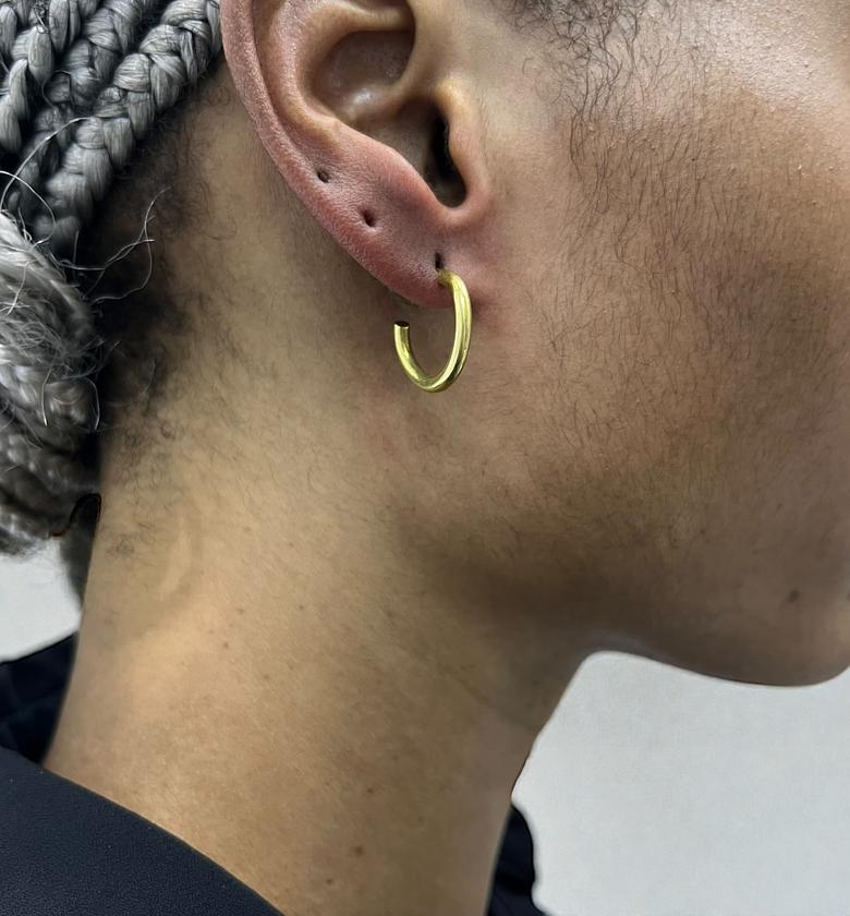 Mini Brass Hoop Earrings image