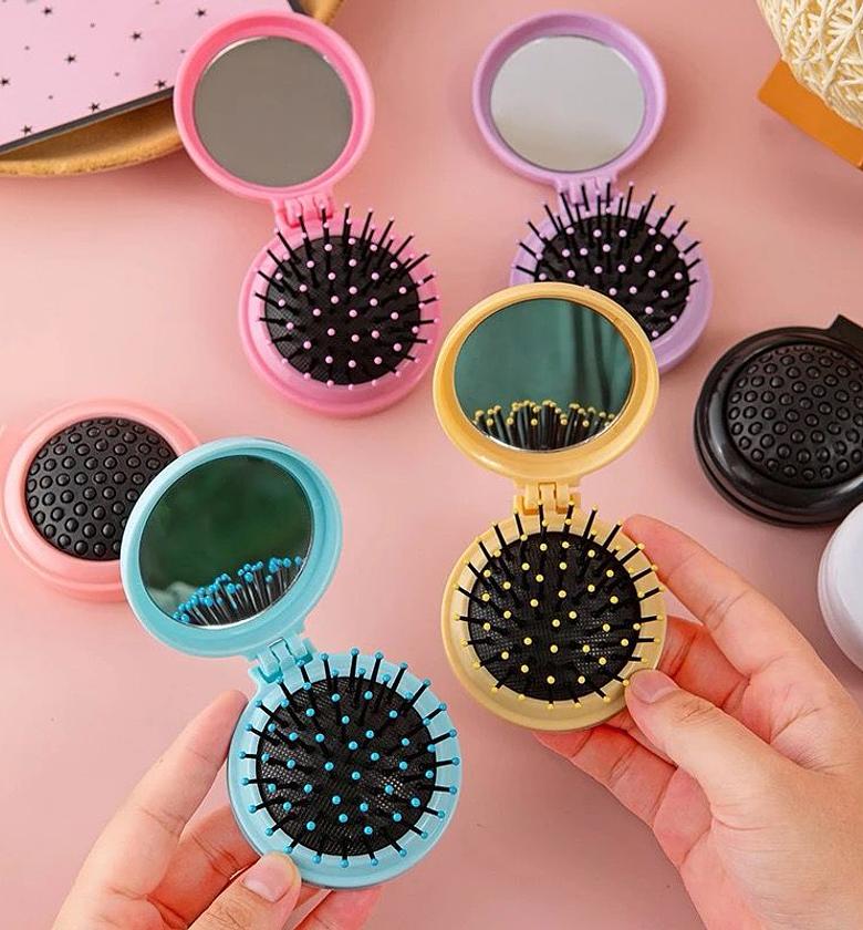 Mini Foldable Mirror and Hair Comb image