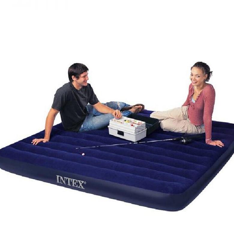 Intex 5 x 6 feet Full Inflatable Downy Air Mattresses bed plus free electric pump image