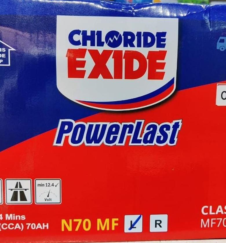 Car  Battery. Chloride Exide PowerLast N70 MF R battery. image