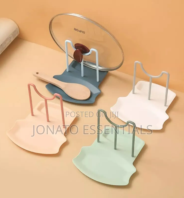Pot Lid Holder and Spoon Rest Combination image
