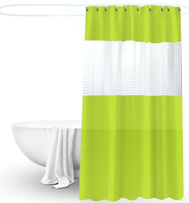 Premium Waterproof Shower Curtain with Translucent Light-Filtering Panel image