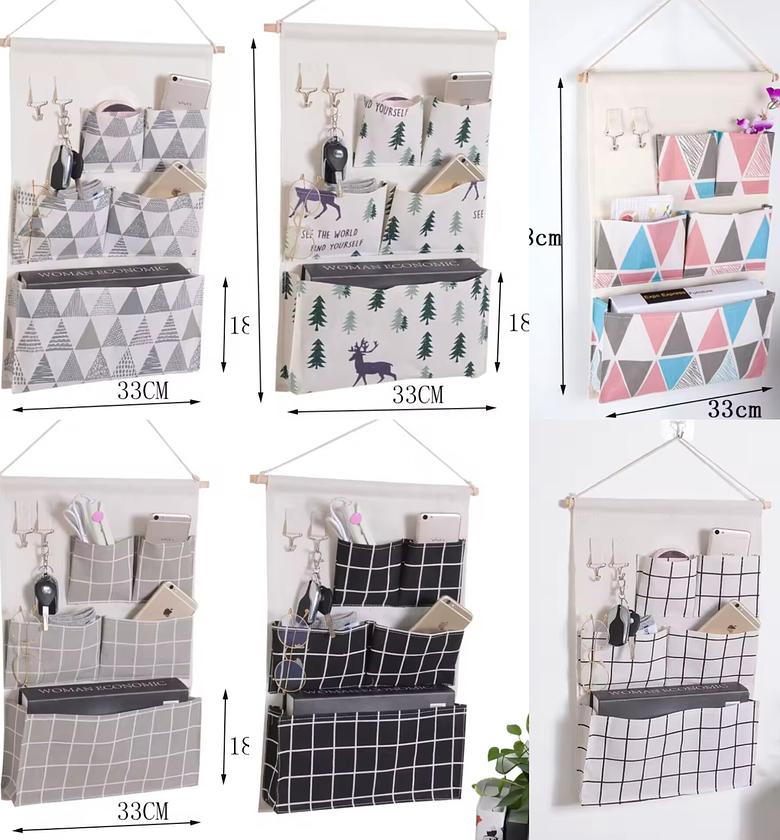 5 Pocket Wall Hanging Storage Bag Organizer image