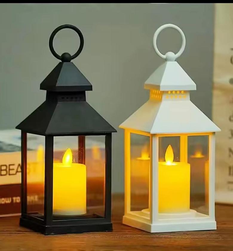 Modern Minimalist LED Candle Lantern Holder with Flickering Flameless Candle for Home Decor & Events image