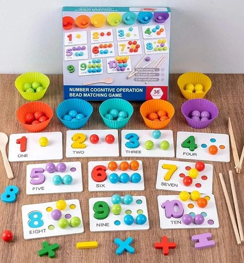Bead Matching Game - Montessori Math Toys For Kids, image